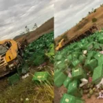 Caminhão Carregado de Mangas Tomba na BA-130, entre Ruy Barbosa e Macajuba