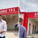 Prefeito e vice de Utinga acompanham reta final da obra da base do Samu que vai ampliar atendimento de urgência em Utinga
